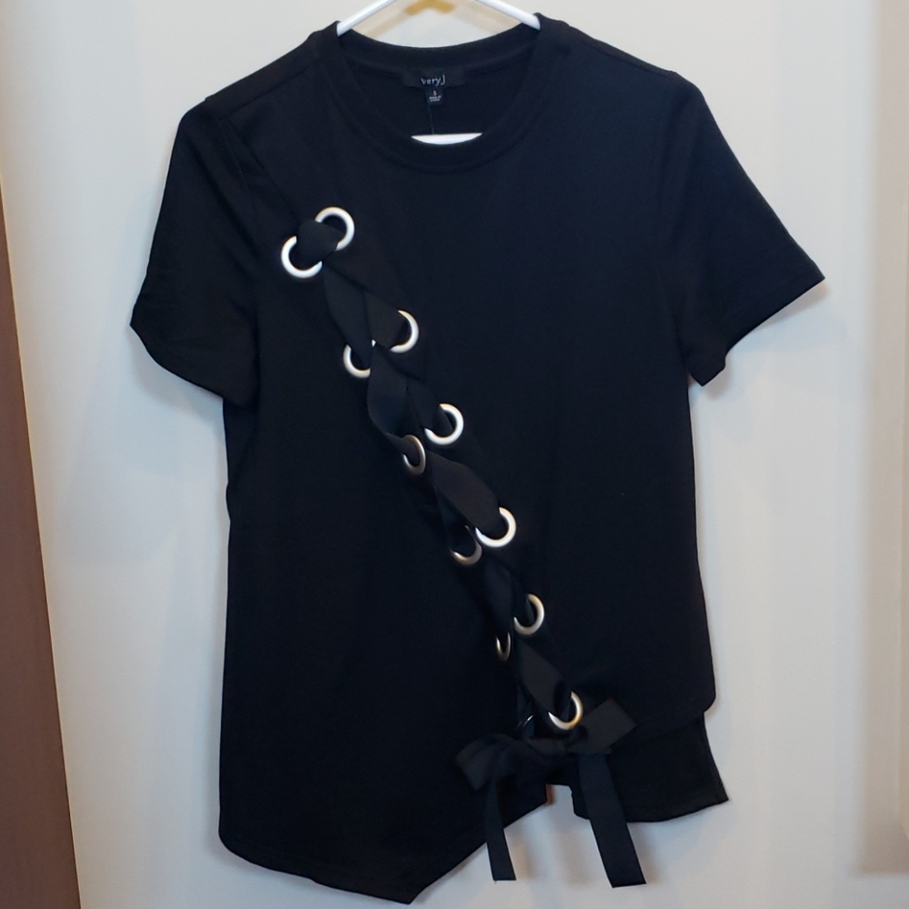 Asymmetrical ribbon shirt